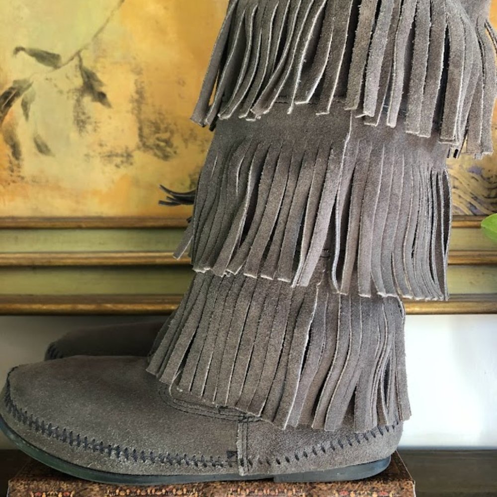 Minnetonka Calf 3-Layer Fringe Boot - image 2